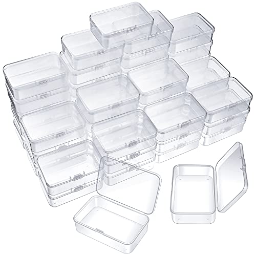 Transparente Aufbewahrungsbox aus Kunststoff mit Scharnierdeckel für kleine Gegenstände, Handwerk, Schmuck, 8 x 5 x 2 cm, 48 Stück Transparente Aufbewahrungsbox aus Kunststoff mit Scharnierdeckel für kleine Gegenstände, Handwerk, Schmuck, 8 x 5 x 2 cm, 48 Stück von SATINIOR