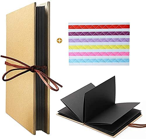 Leeq Fotoalbum, Hardcover, Handwerk Akkordeon, Stil DIY, 36 Seiten Notizblock, Abschlussfeier/Geburtstag/Jahrestag/Hochzeit/Geschenke (Seiten, Schwarz) von LEEQ