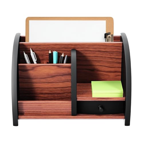 Holz Schreibtisch Organizer 5 Fächer + Schublade Massivholz Antik Optik für Stifte Büroklammern 20x11.8x13.5cm Schwarz Braun Holz Schreibtisch Organizer 5 Fächer + Schublade Massivholz Antik Optik für Stifte Büroklammern 20x11.8x13.5cm Schwarz Braun von SAUADY
