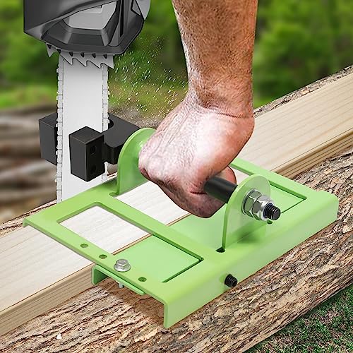 Kettensägenmühle Führung Präzisionsschnitt verstellbar 25-85mm für Balken Bretter 20x20cm 1.4kg Grün von SAUADY