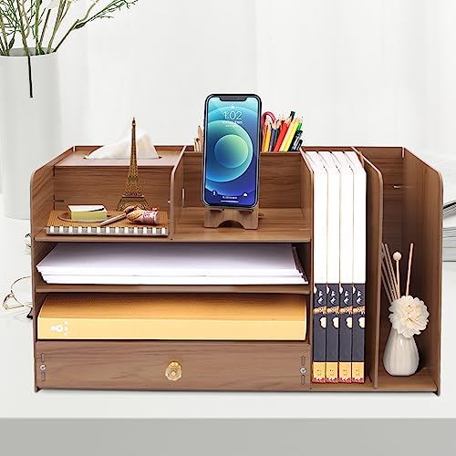 SAUADY Multifunktionaler A4-Schreibtisch-Organizer Aktenordner aus Holz mit Schubladen-Stifthalter 48 * 23 * 28 cm Kirschholzfarbe SAUADY Multifunktionaler A4-Schreibtisch-Organizer Aktenordner aus Holz mit Schubladen-Stifthalter 48 * 23 * 28 cm Kirschholzfarbe von SAUADY