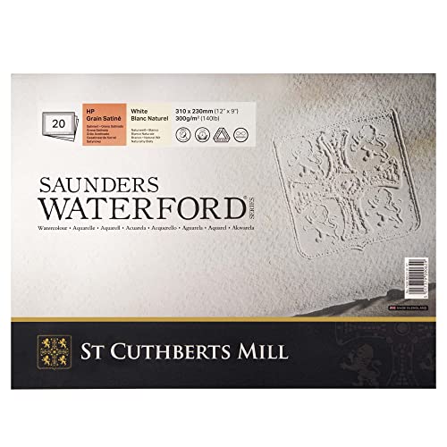 St Cuthberts Mill Saunders Waterford Aquarellpapier, 300 g/m², Satiniert, Aquarellblock 31 x 23 cm, rundumgeleimt, 20 Blatt weiß St Cuthberts Mill Saunders Waterford Aquarellpapier, 300 g/m², Satiniert, Aquarellblock 31 x 23 cm, rundumgeleimt, 20 Blatt weiß von SAUNDERS WATER FORD SERIES