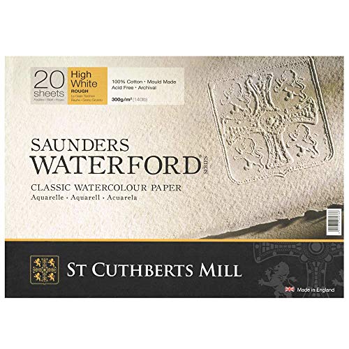 SAUNDERS WATERFORD SERIES St Cuthberts Mill Saunders Waterford Aquarellpapier T46630051011E: 300 g/m², Satiniert, Aquarellblock 41 x 31 cm, rundumgeleimt, 20 Blatt, Extraweiß SAUNDERS WATERFORD SERIES St Cuthberts Mill Saunders Waterford Aquarellpapier T46630051011E: 300 g/m², Satiniert, Aquarellblock 41 x 31 cm, rundumgeleimt, 20 Blatt, Extraweiß von SAUNDERS WATER FORD SERIES
