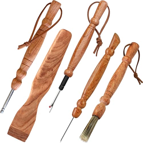 SAVINA 5-teiliges Nähwerkzeug-Set aus Holz – Nahttrenner, Nahtpresse, Stiletto, Basting Pin Tool, Reinigungsbürste, Premium-Hartholzgriffe für Quilten & Handnähen SAVINA 5-teiliges Nähwerkzeug-Set aus Holz – Nahttrenner, Nahtpresse, Stiletto, Basting Pin Tool, Reinigungsbürste, Premium-Hartholzgriffe für Quilten & Handnähen von SAVINA