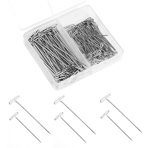 100 Stück T Nadeln für Perückenköpfe, 38&51mm Gerade Perückennadeln mit Einer Kunststoffbox T-Nadeln zum Basteln Stricken Nähen Schmuck (Silber) von SAVITA