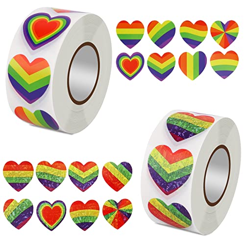 1000 Stück Regenbogen Aufkleber, 2,5 cm Gay Pride Aufkleber Lgbt-Herzaufkleber für DIY-Paraden und Veranstaltungen Festivalpartys Gay-Pride-Feiern Dekorationen von SAVITA
