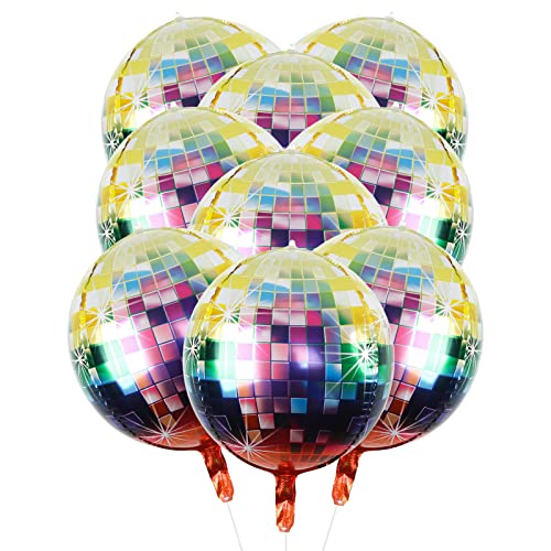 12 Stück 56cm Große 4D Disco Luftballons, 70er-Jahre Disco Party Dekorationen Mehrfarbige Disco Luftballons für Tanzparty Geburtstag Festival Hochzeitszeremonie von SAVITA