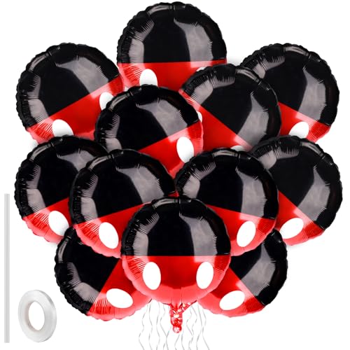 12 Stück Geburtstagsballons, 46 cm Ballon aus Aluminiumfolie mit Band und Strohhalm Dekorationen für Geburtstagspartys mit Cartoon-Motto für Jahrestage Kinder Erwachsene (Cartoon-Maus-Stil) von SAVITA