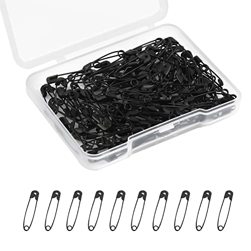 120 Stück Sicherheitsnadeln mit Durchsichtiger Hülle, 19mm Sortiert Sicherheitsnadeln Klein Schwarze Nadel Vernickelt Edelstahl Safety Pins für Kleidung Nähen Basteln Schmuck-DIY von SAVITA