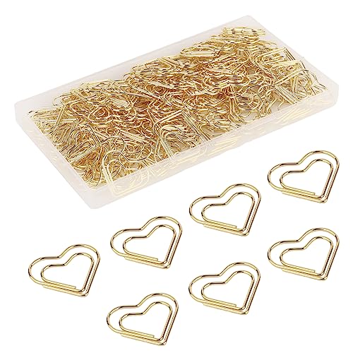 SAVITA 150 Mini Herzförmige Büroklammern aus Edelstahl, Gold von SAVITA