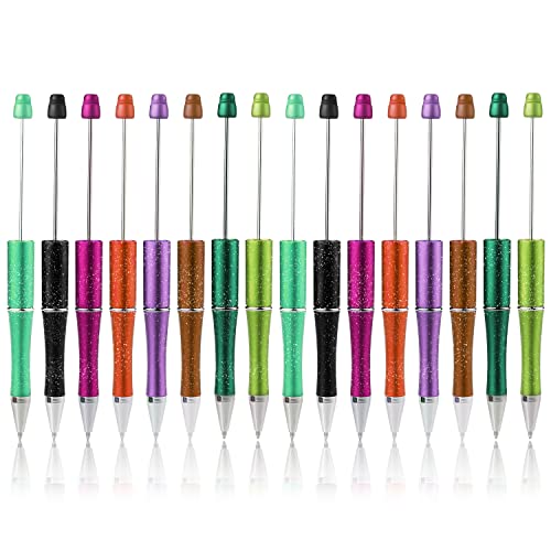 16 Stück Perlen Kugelschreiber, Kugelschreiber Schwarze Tinte Ballpoint Pen Set für Kinder Studenten Büro Schulbedarf (8 Farben) von SAVITA