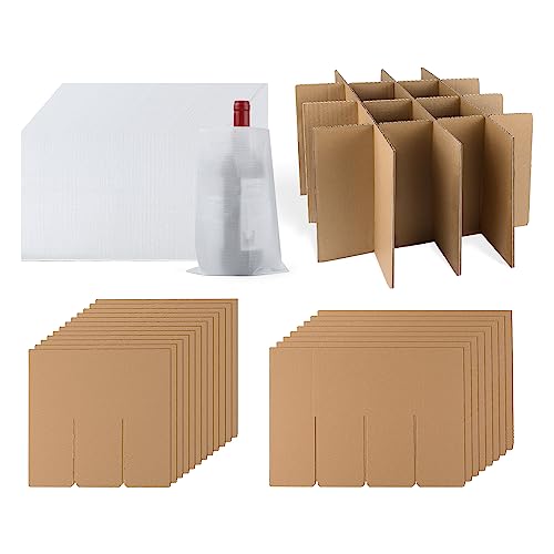 20 St Verpackungsmaterial für Geschirr, Geschirrverpackung mit 48 Schaumstoffbeuteln 2 Größen Gewellte Pappe Passt in 40,6 x 30,5 x 30,5cm Große Kartons (Karton Nicht im Lieferumfang Enthalten) von SAVITA