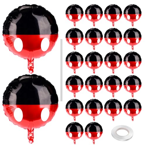 24 Stück Geburtstagsballons mit Cartoon-Motiv, 46 cm Ballon aus Aluminiumfolie mit Band und Strohhalm Dekorationen für Geburtstagspartys für Jahrestage Kinder Erwachsene (Cartoon-Maus-Stil) von SAVITA