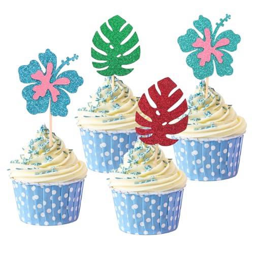 24stk Tropische Deko Geburtstag, Glitzer Aloha-Cupcake-Topper-Dekorationen Hawaii-Thema Partyzubehör für Babypartys und Geburtstagsfeiern 24stk Tropische Deko Geburtstag, Glitzer Aloha-Cupcake-Topper-Dekorationen Hawaii-Thema Partyzubehör für Babypartys und Geburtstagsfeiern von SAVITA
