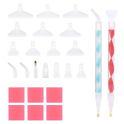 25 Stück Diamond Painting Stifte Set, Diamond Painting Zubehör Stift Komfortgriff Ergonomisch Diamond Painting Stift für Diamantmalerei-Hobby (Rot, Blau) von SAVITA