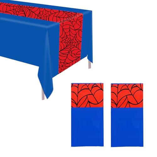 2stk Spinnen-Tischdecken, 137x274cm Blau und Rot Spinnennetz-Tischdecken Kunststoff Rechteckige Tischdecke für Kinder Cartoon-Themen Geburtstagsparty Dekorationen Hintergrundbedarf 2stk Spinnen-Tischdecken, 137x274cm Blau und Rot Spinnennetz-Tischdecken Kunststoff Rechteckige Tischdecke für Kinder Cartoon-Themen Geburtstagsparty Dekorationen Hintergrundbedarf von SAVITA