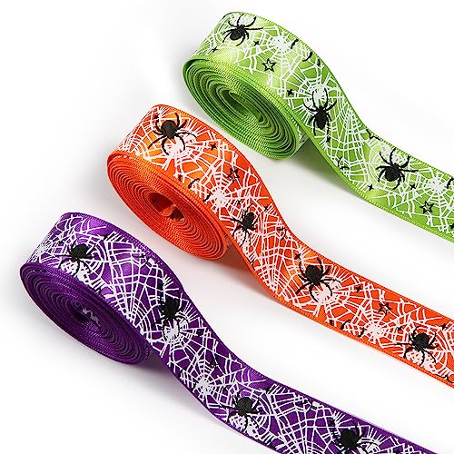 3 Rollen Halloween Bänder, 13,7m Spinnennetzband, Bunt, Halloween Deko Basteln für Kunsthandwerk Kränze Heimwerken Festival Zuhause Party Dekorationen 3 Rollen Halloween Bänder, 13,7m Spinnennetzband, Bunt, Halloween Deko Basteln für Kunsthandwerk Kränze Heimwerken Festival Zuhause Party Dekorationen von SAVITA