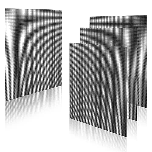 4 Blatt Kunststoff Leinwand, 33x26cm 7CT Mesh Canvas Sheets Plastic zum Sticken Kunststoff Aida Plastic Canvas Kreuzstich Kunststoffgitter zum Basteln DIY-Häkelprojekte (Schwarz) von SAVITA