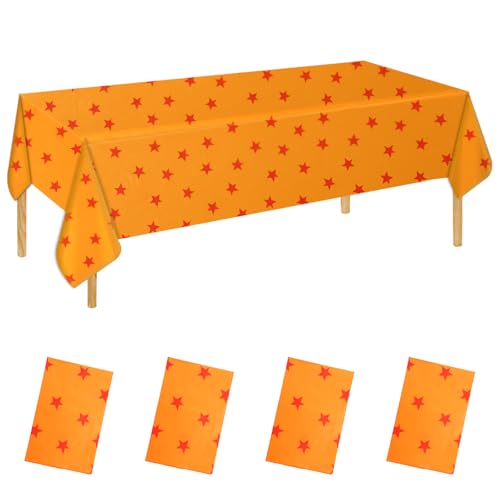 4 Stück Cartoon Orange Star Anime Tischdecke, 180x108cm Plastik Tischdecken Anime Partydekorationen für Geburtstag Buffet Cosplay Themenveranstaltungen von SAVITA
