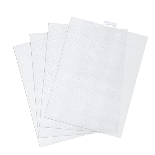 4 Stück Plastic Canvas Kreuzstich Kunststoffgitter 14 CT Kunststoffgewebe Leinwandblätter für Stickereien Mesh Canvas Sheets Plastic Canvas Grid für Bastelarbeiten Häkelprojekte (28x21cm) von SAVITA