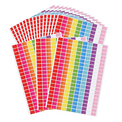 4000 Stück Farbige Aufkleber Quadrat, 3/4 Zoll Farbige Aufkleber zum Beschriften Farbige Aufkleber Umzug Color Label Farbige Etiketten Selbstklebend für Planer Bücher Büro (Mehrfarbig) von SAVITA