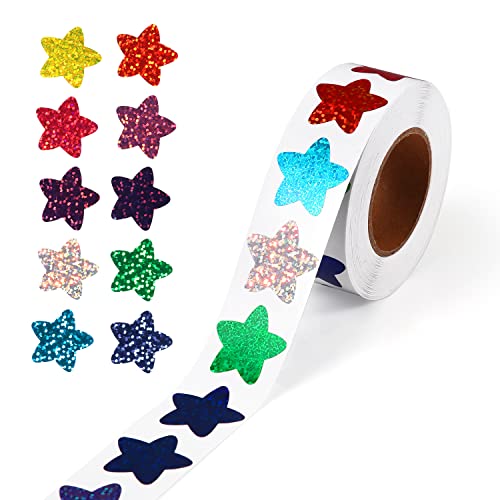 500 Stück Aufkleber Sterne, 2,54 cm Stern Aufkleber Klein Foliensternaufkleber Incentive-Belohnungsaufkleber Sternaufkleber für Kinder Schulbüro (10 Farben) von SAVITA