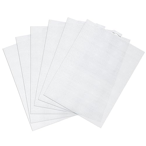 6 Stück Plastic Canvas Kreuzstich Kunststoffgitter 14 CT Kunststoffgewebe Leinwandblätter für Stickereien Mesh Sheets Grid für Bastelarbeiten Häkelprojekte (28x21cm) von SAVITA