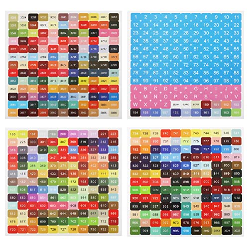 8 Farbige Nummernaufkleber, 447 Farben mit DMC Mehrfarbige Nummernetiketten zum Wasserdichte Aufkleber und 26 Buchstaben zum Sortieren von Aufbewahrungsboxen für Diamantkunstmalerei (2er Set) von SAVITA