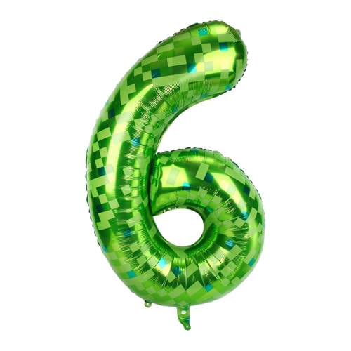 Grün Ballons, 101cm Riesiger Folienballons Zahlen Grün Party Deko Szubehör für Jubiläums Geburtstagsspiel Mottoparty (6) von SAVITA