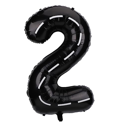 Race Car Balloon Number, 40 Inches Large Black Racetrack Number Balloon Race Car Birthday Balloons Race Car Theme Party Decorations for Boys' Birthday Party Baby Shower (2) von SAVITA