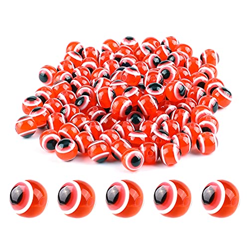 SAVITA 100 Stück Rot Evil Eye Perlen Augapfel Perlen Handgefertigte Harzperlen Charms Für Diy Armbänder Halskette Schmuckherstellung (10 mm) von SAVITA