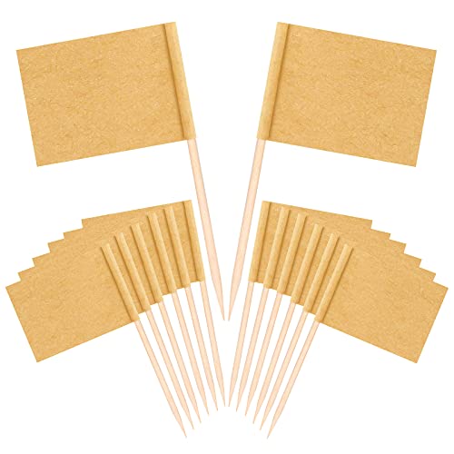 SAVITA 100pcs Zahnstocher Flaggen Leer, Brown Mini Handwerk Zahnstocher Flaggen für Partyessen, Cupcake-Dekoration, Käseetikett,Obstsalat SAVITA 100pcs Zahnstocher Flaggen Leer, Brown Mini Handwerk Zahnstocher Flaggen für Partyessen, Cupcake-Dekoration, Käseetikett,Obstsalat von SAVITA