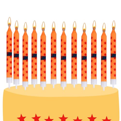 SAVITA 12 Stück Anime Geburtstagskerzen, Gelb und Rot Sternendruck Geburtstagskuchen Kerzen Cupcake Topper für Jungen und Ehemann Partydekoration zum Thema Cartoon Zubehör SAVITA 12 Stück Anime Geburtstagskerzen, Gelb und Rot Sternendruck Geburtstagskuchen Kerzen Cupcake Topper für Jungen und Ehemann Partydekoration zum Thema Cartoon Zubehör von SAVITA