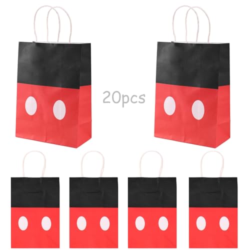 SAVITA 20 Stück Rote Maus Geburtstagsparty Geschenktüten, 21 x 15 cm Geschenktüten mit Cartoon-Motiven Party-Goodie-Verpackungsmaterial für die Geburtstagsparty von Jungen und Mädchen SAVITA 20 Stück Rote Maus Geburtstagsparty Geschenktüten, 21 x 15 cm Geschenktüten mit Cartoon-Motiven Party-Goodie-Verpackungsmaterial für die Geburtstagsparty von Jungen und Mädchen von SAVITA