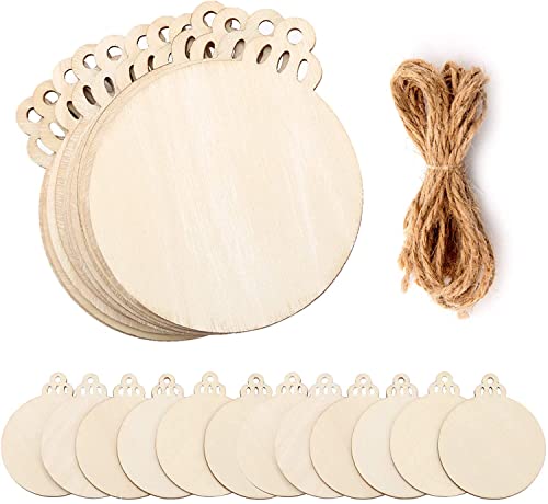 SAVITA 20 Stück Natur Holzscheiben, Runde Holzscheiben Leere Stücke Weihnachts-Ornamente mit Schnurseilen für DIY-Bastelarbeiten Weihnachtsschmuck Weihnachts Dekorationen SAVITA 20 Stück Natur Holzscheiben, Runde Holzscheiben Leere Stücke Weihnachts-Ornamente mit Schnurseilen für DIY-Bastelarbeiten Weihnachtsschmuck Weihnachts Dekorationen von SAVITA
