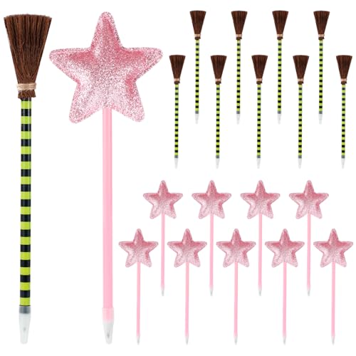 SAVITA 20stk Partygeschenke Thema Prinzessin und Hexe, 10 Glitzer Stern Kugelschreiber und 10 Gestreifte Hexenbesen Stifte für Halloween Geburtstag Cosplay Party Zubehör Fangeschenke SAVITA 20stk Partygeschenke Thema Prinzessin und Hexe, 10 Glitzer Stern Kugelschreiber und 10 Gestreifte Hexenbesen Stifte für Halloween Geburtstag Cosplay Party Zubehör Fangeschenke von SAVITA
