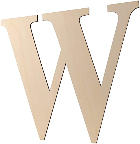 SAVITA 30cm Blank Holzbuchstaben Unvollendetes Holzscheiben-Schild für Home Sign Wanddekoration DIY Bastelprojekte (W) von SAVITA