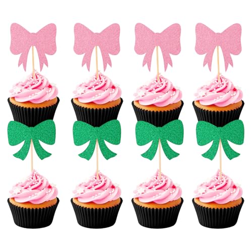 SAVITA 36 Stk Tortenaufsätze mit Schleifen, Glitzer Schleifen Dekorationen für Kuchen Süße Cupcake Dekorationen für Geburtstagsfeiern SAVITA 36 Stk Tortenaufsätze mit Schleifen, Glitzer Schleifen Dekorationen für Kuchen Süße Cupcake Dekorationen für Geburtstagsfeiern von SAVITA