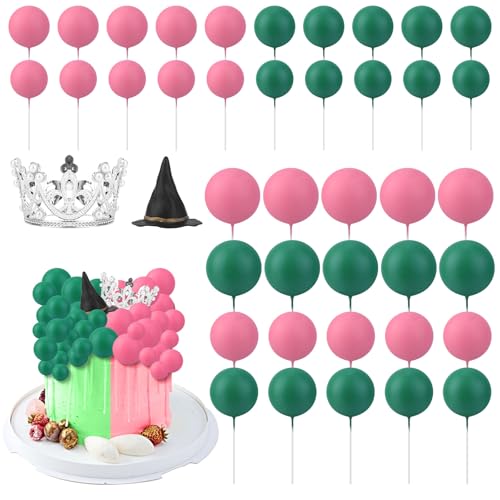 SAVITA 42 Teiliges Partyzubehör zum Thema Hexe, Grün-Rosa Mini-Schaumstoffballons Hut Krone Cupcake Dessert Topper für Kuchendekorationen zum Thema Hexe-Geburtstagsparty SAVITA 42 Teiliges Partyzubehör zum Thema Hexe, Grün-Rosa Mini-Schaumstoffballons Hut Krone Cupcake Dessert Topper für Kuchendekorationen zum Thema Hexe-Geburtstagsparty von SAVITA