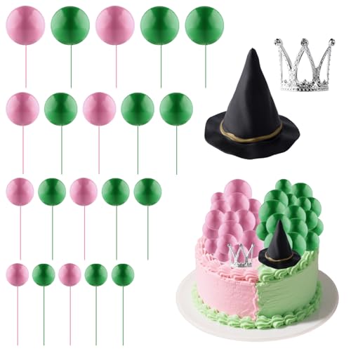 SAVITA 42st Partyzubehör zum Thema Hexe, Cupcake Topper mit Hexenhut Krone Rosa und Grüne Luftballons Kuchenaufsatz Dekorative Picks für Desserts Lebensmittel Geburtstagskuchendekorationen SAVITA 42st Partyzubehör zum Thema Hexe, Cupcake Topper mit Hexenhut Krone Rosa und Grüne Luftballons Kuchenaufsatz Dekorative Picks für Desserts Lebensmittel Geburtstagskuchendekorationen von SAVITA