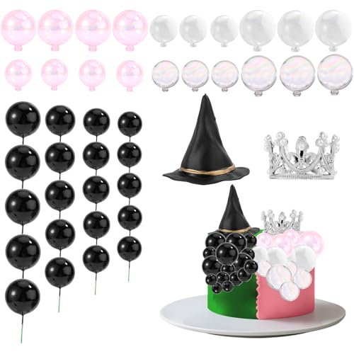 SAVITA 42stk Hexenkuchen Deko, Kunststoff Hexen Schwarzer Hut Silberne Krone und Mini-Luftballons Kuchendekorationsset Praktisches Dekorationszubehör für Halloween Geburtstagsfeiern Hochzeiten SAVITA 42stk Hexenkuchen Deko, Kunststoff Hexen Schwarzer Hut Silberne Krone und Mini-Luftballons Kuchendekorationsset Praktisches Dekorationszubehör für Halloween Geburtstagsfeiern Hochzeiten von SAVITA