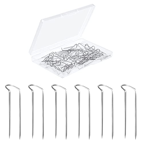 SAVITA 50 Stück U-förmige Sewing Pins, Edelstahl Bastel Nadeln Doppelblockierstifte Mehrzweck-Geradestifte zum Nähen, Schmuckdisplay und Wohnkultur (0,9 Inch Lang) von SAVITA