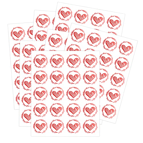 SAVITA 500St 3,2cm Durchmesser Herzaufkleber Hochzeit für Briefumschläge Selbstklebend Umschlag Siegel Rund Bronzierend Herz Aufkleber Groß für Party Einladungskarten Grußkarten Festival (Red) von SAVITA
