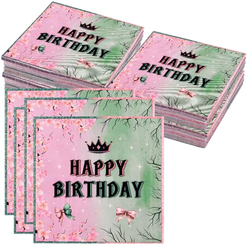 SAVITA 50stk Rosa und Grün Hexenservietten, Hexen-Geburtstagsparty-Dekoration Happy Birthday Papierservietten für Filmparty-Geschirr Zubehör SAVITA 50stk Rosa und Grün Hexenservietten, Hexen-Geburtstagsparty-Dekoration Happy Birthday Papierservietten für Filmparty-Geschirr Zubehör von SAVITA