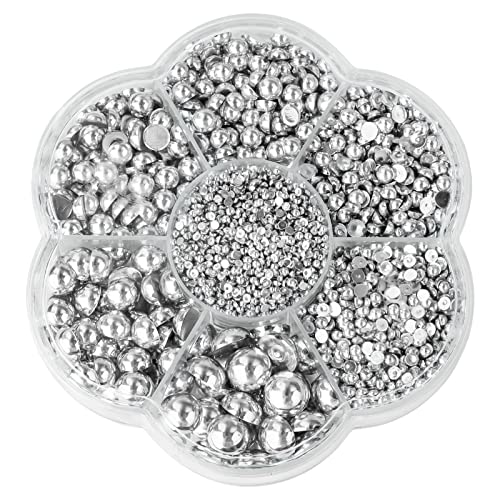 SAVITA 5600 Stück 2/3/4/5/6/8/10 mm Perlen, halbrund, Perlen mit flacher Rückseite, Kronleuchter, kleine Perlen, Cabochon, zum Basteln, Halsketten, Schmuckherstellung, Dekoration von Hochzeitskleid, von SAVITA