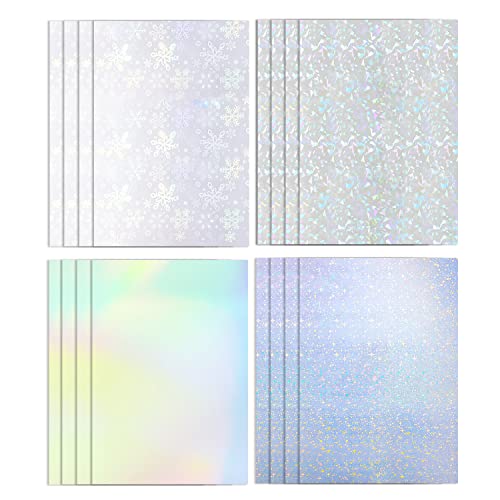 SAVITA Holographische Aufkleber 12 Blatt, Holographic Vinyl Sticker Paper, A4, Transparent, Wasserfest und Lichtbeständig, Ideal für Dekoration und DIY-Kunsthandwerk SAVITA Holographische Aufkleber 12 Blatt, Holographic Vinyl Sticker Paper, A4, Transparent, Wasserfest und Lichtbeständig, Ideal für Dekoration und DIY-Kunsthandwerk von SAVITA