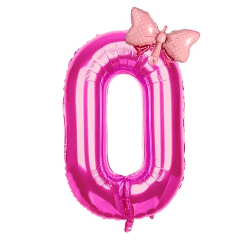 Zahlenballon, Zahlenballon Rosa Zahlenballons für Geburtstagsfeier Fliege Heliumfolienballons für Geburtstagsfeier Hochzeit Jahrestag Veranstaltungen Zubehör (Zahl 0) von SAVITA