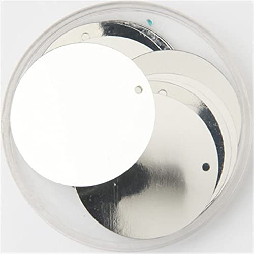 Pailletten 30 mm 40 mm 50 mm Pailletten zum Basteln Große runde Pailletten Paillette mit 1 Seitenloch DIY manuelles Nähzubehör-Silber, 40 mm Pailletten 30 mm 40 mm 50 mm Pailletten zum Basteln Große runde Pailletten Paillette mit 1 Seitenloch DIY manuelles Nähzubehör-Silber, 40 mm von SAVOKA