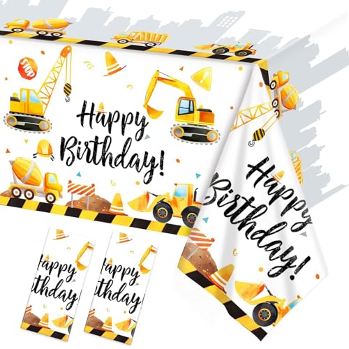 2 Stück Kindergeburtstag Tischdecke Bagger, Party Tischtuch Kunststoff 137 x 274 cm, Baustelle Geburtstag Deko, wasserdichte Rechteckige Tischdecke für Mädchen Jungen Babydusche 2 Stück Kindergeburtstag Tischdecke Bagger, Party Tischtuch Kunststoff 137 x 274 cm, Baustelle Geburtstag Deko, wasserdichte Rechteckige Tischdecke für Mädchen Jungen Babydusche von SAVOSWEET