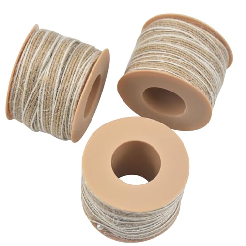 3 Rollen Juteband Rolle Schmal, Schleifenband Jute Dünn, 5mm Breite Jute Bastelband, 10 Meter pro Rolle, Vintage Dekoband für Geschenkverpackung Ostern Hochzeit Weihnachten Handwerk von SAVOSWEET